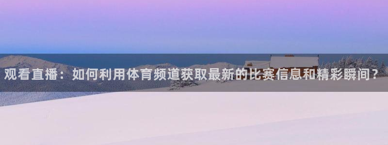 观看直播：如何利用体育频道获取最新的比赛信息和精彩瞬间？
